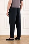Blue relaxed fit trousers in linen gabardine Brunello Cucinelli - tucks. 100% linen. Closure: drawstring. Country of manufacture: Italy. Care: specialized cleaning - photo 4