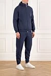 Brunello Cucinelli Blue cotton tracksuit with hood - hood. 48% cotton, 44% silk, 8% polyamide. Closure: zipper. Country of manufacture: Italy. Care: specialized cleaning - photo 3