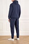 Blue cotton tracksuit with hood Brunello Cucinelli - hood. 48% cotton, 44% silk, 8% polyamide. Closure: zipper. Country of manufacture: Italy. Care: specialized cleaning - photo 4