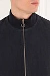 Seraphin Men's blue suede jacket with zipper - . 100% suede. Closure: zipper. two side pockets. Country of manufacture: Italy. Care: specialized cleaning - photo 5