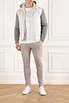 Jacket with cashmere and natural fur, gray Seraphin - 75% nylon, 15% cashmere, 10% real fur. hood. Closure: zipper. two side pockets. Country of manufacture: Italy. Care: specialized cleaning - photo 2