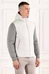 Seraphin Jacket with cashmere and natural fur, gray - 75% nylon, 15% cashmere, 10% real fur. hood. Closure: zipper. two side pockets. Country of manufacture: Italy. Care: specialized cleaning - photo 3