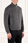 Seraphin Men's blue nylon jacket with hidden hood - hood. 100% nylon. Closure: zipper. two side pockets, two chest pockets. Country of manufacture: Italy. Care: specialized cleaning - photo 3