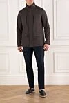 Brown men's nylon jacket with hidden hood Seraphin - hood. 100% nylon. Closure: zipper. two side pockets, two chest pockets. Country of manufacture: Italy. Care: specialized cleaning - photo 2