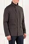 Seraphin Brown men's nylon jacket with hidden hood - hood. 100% nylon. Closure: zipper. two side pockets, two chest pockets. Country of manufacture: Italy. Care: specialized cleaning - photo 3