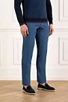 Scissor Scriptor Constantino blue jeans for men - 60% cotton, 40% polyamide. Closure: button, zipper. 5 pockets. Country of manufacture: Italy. Care: specialized cleaning - photo 3