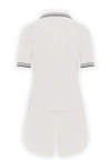 Brunello Cucinelli Summer polo suit with shorts, knitted white - edging on collar and sleeves, brand logo. 100% cotton. Closure: buttons. Country of manufacture: Italy. Care: specialized cleaning - photo 7