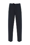 Brunello Cucinelli Blue loose tapered twill trousers with double pleats - tucks. 56% linen, 44% cotton. two side pockets, two back pockets. Fastener: drawstring. Country of manufacture: Italy. Care: specialized cleaning - photo 1