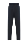 Blue loose tapered twill trousers with double pleats Brunello Cucinelli - tucks. 56% linen, 44% cotton. two side pockets, two back pockets. Fastener: drawstring. Country of manufacture: Italy. Care: specialized cleaning - photo 6