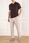 Beige loose tapered twill trousers with double pleats Brunello Cucinelli - tucks. 56% linen, 44% cotton. two side pockets, two back pockets. Fastener: drawstring. Country of manufacture: Italy. Care: specialized cleaning - photo 2