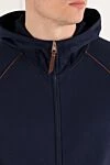 Brunello Cucinelli Cotton tracksuit, dark blue with hood - hood. 48% cotton, 44% silk, 8% polyamide. Closure: zipper. Country of manufacture: Italy. Care: specialized cleaning - photo 5