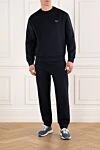 Tracksuit with logo dark blue men's Prada - brand logo. 70% cotton, 30% polyamide. Closure: zipper. Country of manufacture: Italy. Care: specialized cleaning - photo 2