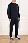Prada Tracksuit with logo dark blue men's - brand logo. 70% cotton, 30% polyamide. Closure: zipper. Country of manufacture: Italy. Care: specialized cleaning - photo 3
