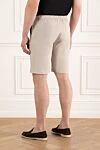 Summer men's shorts light gray with drawstring Cesare di Napoli - 52% linen, 46% wool, 2% elastane. drawstring. two side, one back pocket. Country of manufacture: Italy. Care: specialized cleaning - photo 4