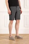 Cesare di Napoli Gray men's Bermuda shorts with wool tie - 100% wool. button, zipper, drawstring. two side pockets, one back pocket. Country of manufacture: Italy. Care: specialized cleaning - photo 3