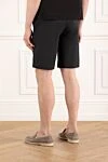 Men's black wool shorts with drawstring Cesare di Napoli - 100% wool. button, zipper, drawstring. two side pockets, one back pocket. Country of manufacture: Italy. Care: specialized cleaning - photo 4