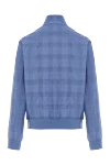 Enrico Mandelli Blue Checked Bomber Jacket Made of Silk and Cashmere - 52% silk, 48% cashmere. two side pockets. Fastener: zipper. Country of manufacture: Italy. Care: specialized cleaning - photo 7
