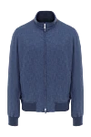 Enrico Mandelli Blue Cashmere Silk Bomber Jacket Men - 52% silk, 48% cashmere. two side pockets. Fastener: zipper. Country of manufacture: Italy. Care: specialized cleaning - photo 1