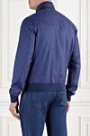 Blue Cashmere Silk Bomber Jacket Men Enrico Mandelli - 52% silk, 48% cashmere. two side pockets. Fastener: zipper. Country of manufacture: Italy. Care: specialized cleaning - photo 4