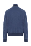 Blue Cashmere Silk Bomber Jacket Men Enrico Mandelli - 52% silk, 48% cashmere. two side pockets. Fastener: zipper. Country of manufacture: Italy. Care: specialized cleaning - photo 6