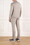 Beige men's sports suit with logo embroidery Billionaire - logo embroidery. 48% cotton, 44% silk, 8% polyamide. Closure: zipper. Country of manufacture: Italy. Care: specialized cleaning - photo 4