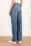 Джинсы Contemporary Loose из легкого денима женские Brunello Cucinelli - нашивка из кристаллов, жемчуга и канители. 100% хлопок. пуговица, застежка-молния с металлической кнопкой Двойная цепочка льва.. 5 классических карманов. Страна производитель: Италия. Уход: специализированная чистка - фото 4
