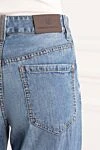 Brunello Cucinelli Джинсы Contemporary Loose из легкого денима женские - нашивка из кристаллов, жемчуга и канители. 100% хлопок. пуговица, застежка-молния с металлической кнопкой Двойная цепочка льва.. 5 классических карманов. Страна производитель: Италия. Уход: специализированная чистка - фото 5