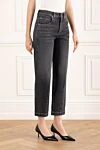 Brunello Cucinelli Штани Loose з деніму Authentic сірі жіночі - декоративні шви. 100% бавовна. гудзик, застібка-блискавка . 5 класичних кишень. Країна виробник: Італія. Догляд: спеціалізоване чищення - фото 3