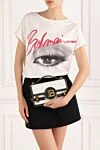 Сумка B-Buzz Shoulder 24 из плетеной рафии и кожи белая Balmain - пластина с гравировкой Balmain. 43% полиамид 31% хлопок 26% ??джут. Размеры: 24 x 14,5 x 4 см.. Длина ремня: регулируемый и съемный кожаный плечевой ремень с карабинами. внутренний карман и карман для карточек. клапан с застежкой B-Twist на четверть оборота. Страна производитель: Франция. Уход: специализированная чистка - фото 2