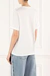 Women's T-shirt with lipstick print white Balmain - lipstick print. 100% cotton. Country of manufacture: Italy. Care: specialized cleaning - photo 4