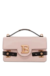 Balmain Сумка B-Buzz 24 из гладкой кожи бежевая - золотистый металлический логотип Balmain. 100% натуральная кожа. Размеры: 24 x 4 x 14,5 см.. Длина ремня: тонкий съемный кожаный плечевой ремень и ручка. держатель для карт и накладной карман внутри. закрывается клапаном с застежкой B-Twist. Страна производитель: Франция. Уход: специализированная чистка - фото 1