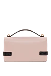 Сумка B-Buzz 24 из гладкой кожи бежевая Balmain - золотистый металлический логотип Balmain. 100% натуральная кожа. Размеры: 24 x 4 x 14,5 см.. Длина ремня: тонкий съемный кожаный плечевой ремень и ручка. держатель для карт и накладной карман внутри. закрывается клапаном с застежкой B-Twist. Страна производитель: Франция. Уход: специализированная чистка - фото 4