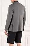 Серый мужской пиджак однобортный из шерсти и хлопка Sartoria Latorre - 58% шерсть, 42% хлопок. пуговицы. 2 боковых кармана, один нагрудный. Страна производитель: Италия. Уход: специализированная чистка - фото 4