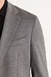 Sartoria Latorre Серый мужской пиджак однобортный из шерсти и хлопка - 58% шерсть, 42% хлопок. пуговицы. 2 боковых кармана, один нагрудный. Страна производитель: Италия. Уход: специализированная чистка - фото 5
