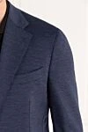 Sartoria Latorre Синий мужской пиджак однобортный - 84% шерсть, 14% нейлон, 2% эластан. пуговицы. 2 боковых кармана, один нагрудный. Страна производитель: Италия. Уход: специализированная чистка - фото 5