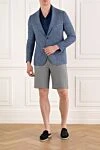 Стильний чоловічий піджак блакитний з накладними кишенями Sartoria Latorre - 65% вовна, 27% бавовна, 8% льон. гудзики. 2 бічні кишені, одна нагрудна. Країна виробник: Італія. Догляд: спеціалізоване чищення - фото 2