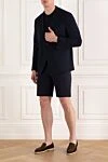 Хлопковый пиджак мужской синий однобортный Sartoria Latorre - 100% хлопок. пуговицы. 2 боковых кармана, один нагрудный. Страна производитель: Италия. Уход: специализированная чистка - фото 2