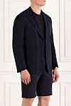 Sartoria Latorre Cotton jacket men's blue single-breasted - 100% cotton. Closure: buttons. 2 side pockets, one chest pocket. Country of manufacture: Italy. Care: specialized cleaning - photo 3