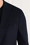 Sartoria Latorre Хлопковый пиджак мужской синий однобортный - 100% хлопок. пуговицы. 2 боковых кармана, один нагрудный. Страна производитель: Италия. Уход: специализированная чистка - фото 5