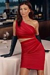 Червоний костюм з відкритими плечима та драпіруванням Balmain - драпірування. 87% віскоза, 13% поліестер. блискавка. Країна виробник: Італія. Догляд: спеціалізоване чищення - фото 8