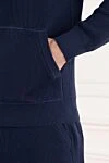 Спортивный костюм мужской хлопковый тёмно синий с капюшоном Brunello Cucinelli - логотип бренда. капюшон. 95% хлопок, 5% полиамид. молния, кулиска. Страна производитель: Италия. Уход: специализированная чистка - фото 6