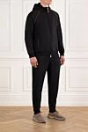 Brunello Cucinelli Спортивний костюм чоловічий бавовняний чорний з капюшоном - логотип бренду. капюшон. 95% бавовна, 5% поліамід. блискавка, куліска. Країна виробник: Італія. Догляд: спеціалізоване чищення - фото 3
