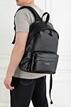 Explorer Backpack with Logo in Genuine Leather Black Balenciaga - brand logo. 100% genuine leather. front pocket with zipper. Fastener: zipper. Country of manufacture: Italy. Care: specialized cleaning - photo 2