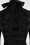 Black midi dress with stand-up collar Balenciaga - contrast edging. 83% viscose, 17% elastane. Country of manufacture: Italy. Care: specialized cleaning - photo 6