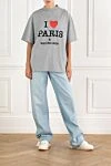 Футболка I Love Paris із сірого вінтажного джерсі. Balenciaga - принт. 100% бавовна. Країна виробник: Італія. Догляд: спеціалізоване чищення - фото 2