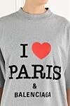 Balenciaga Футболка I Love Paris із сірого вінтажного джерсі. - принт. 100% бавовна. Країна виробник: Італія. Догляд: спеціалізоване чищення - фото 5