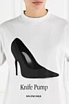 Balenciaga Knife Pump Women's White Cotton T-Shirt - print. 100% cotton. Country of manufacture: Italy. Care: specialized cleaning - photo 5