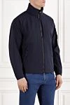 Stone Island Ветро- и водонепроницаемая куртка со скрытым капюшоном синяя мужская - логотип бренда. капюшон. 92% полиэстер, 8% эластан. два боковых кармана. молния. Страна производитель: Италия. Уход: специализированная чистка - фото 3