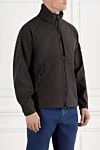 Stone Island Ветро- и водонепроницаемая куртка со скрытым капюшоном серая мужская - логотип бренда. капюшон. 92% полиэстер, 8% эластан. два боковых кармана. молния. Страна производитель: Италия. Уход: специализированная чистка - фото 3
