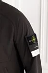 Stone Island Ветро- и водонепроницаемая куртка со скрытым капюшоном серая мужская - логотип бренда. капюшон. 92% полиэстер, 8% эластан. два боковых кармана. молния. Страна производитель: Италия. Уход: специализированная чистка - фото 5